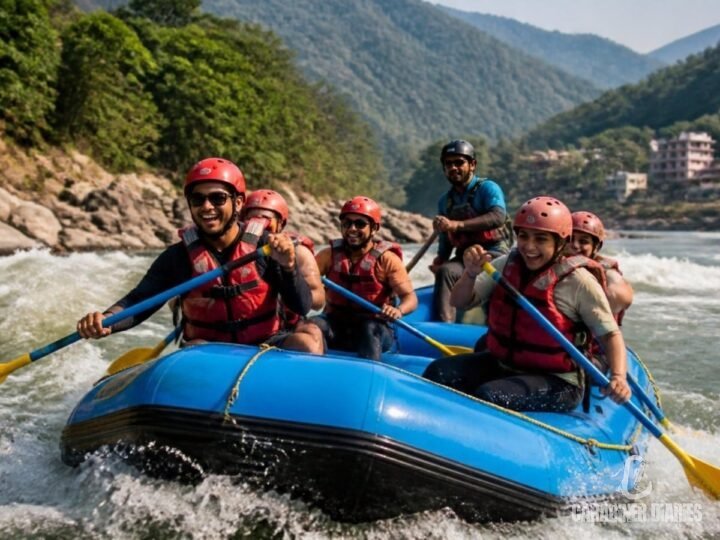 Rafters on the Ganges at Rishikesh
