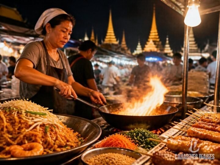 Thai street food at a Bangkok night market
